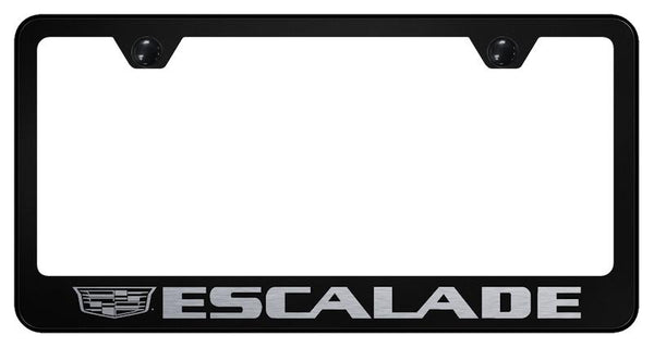 Cadillac Escalade Black Laser Etched Standard License Frame - LF.ESA3.EB