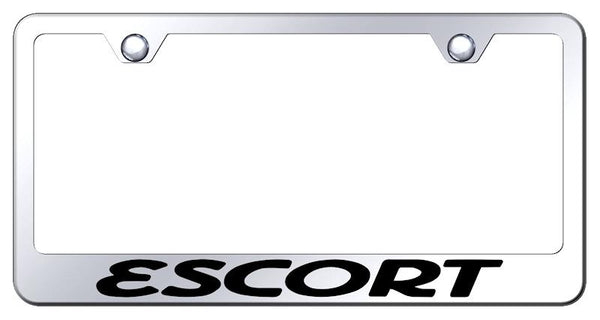 Ford Escort Chrome Laser Etched Standard License Frame - LF.ESC.EC