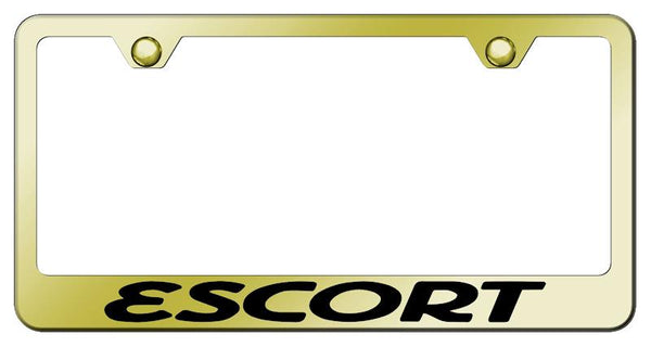 Ford Escort Gold Laser Etched Standard License Frame - LF.ESC.EG