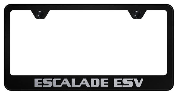 Cadillac Escalade ESV Black Laser Etched Standard License Frame - LF.ESV.EB