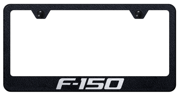 Ford F-150 Stainless Steel Frame - Laser Etched Rugged Black License Plate Frame - LF.F15.ERB