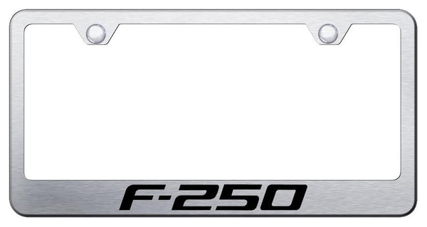 Ford F-250 Brushed Stainless Steel Laser Etched Standard License Frame - LF.F25.ES