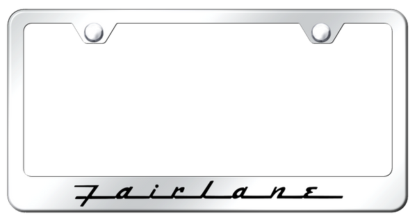 Ford Fairlane Stainless Steel Frame - Laser Etched Mirrored License Plate Frame - LF.FAI.EC