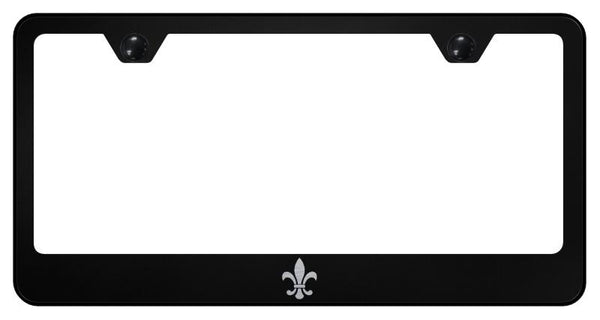 Fleur-De-Lis Black Laser Etched Standard License Frame - LF.FDL.EB