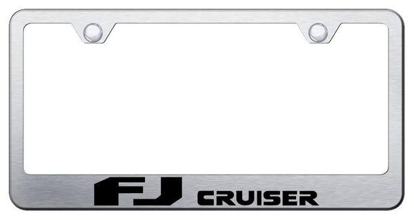 Toyota FJ Cruiser Brushed Stainless Steel Laser Etched Standard License Frame - LF.FJC.ES