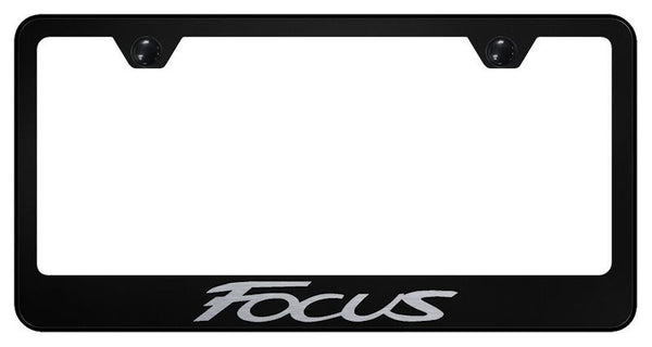 Ford Focus Black Laser Etched Standard License Frame - LF.FOC.EB