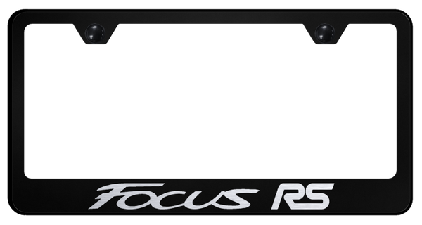 Ford Focus RS Stainless Steel Frame - Laser Etched Black License Plate Frame - LF.FOCRS.EB