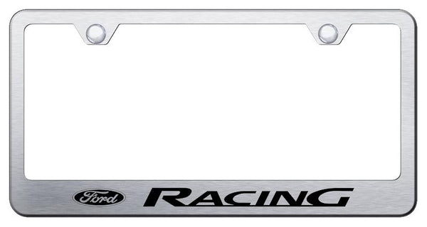 Ford Ford Racing Brushed Stainless Steel Laser Etched Standard License Frame - LF.FORR.ES