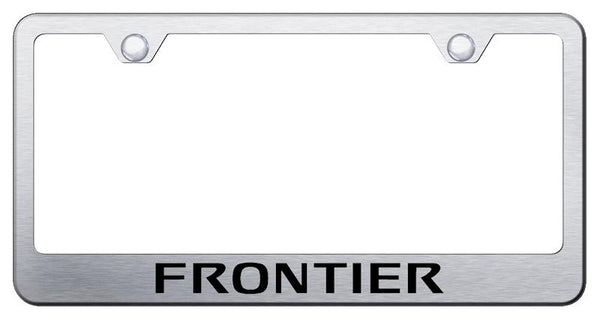 Nissan Frontier Brushed Stainless Steel Laser Etched Standard License Frame - LF.FRO.ES