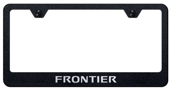 Nissan Frontier Stainless Steel Frame - Laser Etched Rugged Black License Plate Frame - LF.FRO.ERB