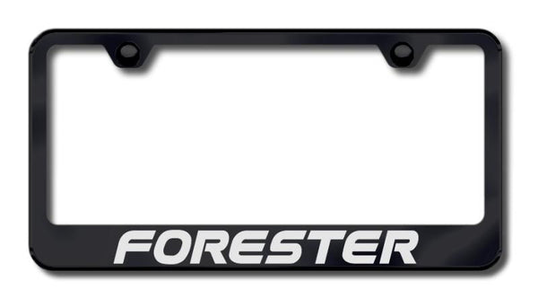 Forester Black Laser Etched Standard License Frame - LF.FST.EB