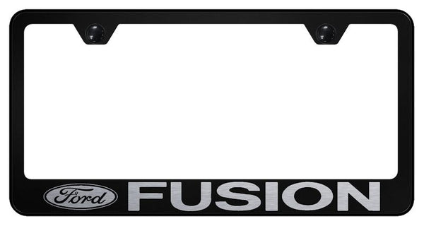 Ford Fusion Black Laser Etched Standard License Frame - LF.FUS.EB