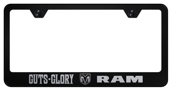 Dodge Guts-Glory-Ram Black Laser Etched Standard License Frame - LF.GGL.EB