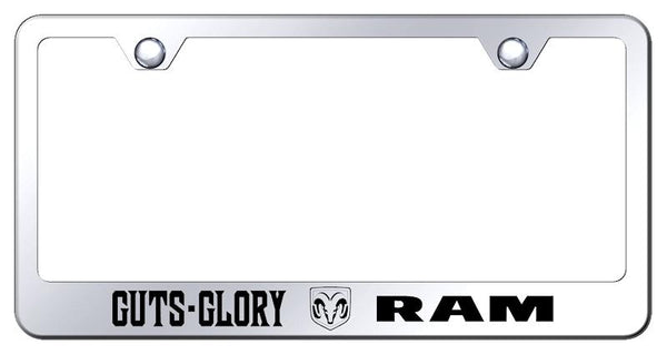 Dodge Guts-Glory-Ram Chrome Laser Etched Standard License Frame - LF.GGL.EC