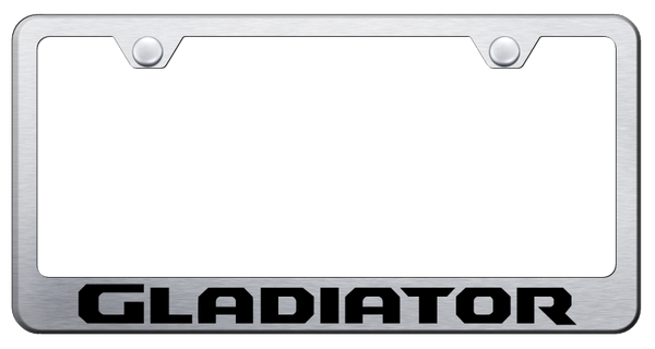 Jeep Gladiator Stainless Steel Frame - Laser Etched Brushed License Plate Frame - LF.GLAD.ES