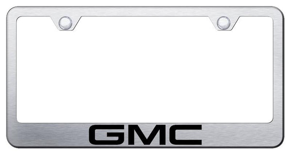 GMC GMC Brushed Stainless Steel Laser Etched Standard License Frame - LF.GMC.ES