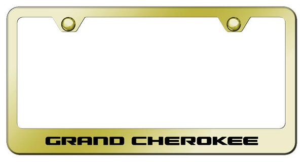 Jeep Grand Cherokee Gold Laser Etched Standard License Frame - LF.GRA.EG