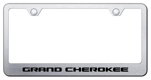 Jeep Grand Cherokee Brushed Stainless Steel Laser Etched Standard License Frame - LF.GRA.ES