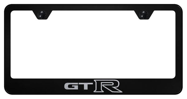 Nissan GTR Black Laser Etched Standard License Frame - LF.GTR.EB