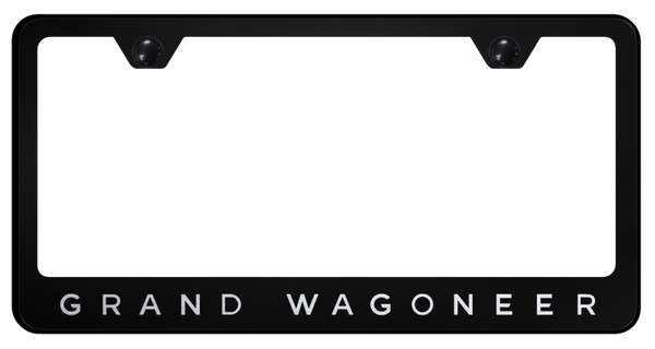 Jeep Grand Wagoneer Stainless Steel Frame - Laser Etched Black License Plate Frame - LF.GWAG.EB