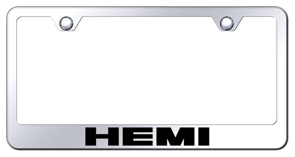 Dodge/Chrysler Hemi Chrome Laser Etched Standard License Frame - LF.HEM.EC