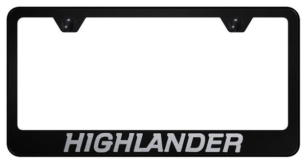 Toyota Highlander Black Laser Etched Standard License Frame - LF.HIL.EB