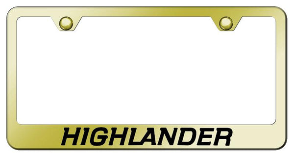 Toyota Highlander Gold Laser Etched Standard License Frame - LF.HIL.EG