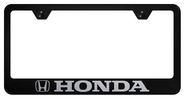 Honda Honda Black Laser Etched Standard License Frame - LF.HON.EB