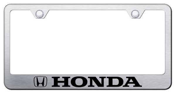 Honda Honda Brushed Stainless Steel Laser Etched Standard License Frame - LF.HON.ES