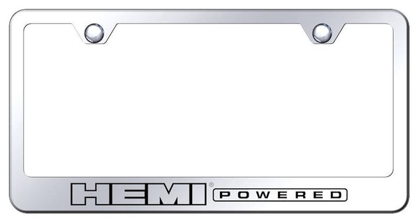 Dodge/Chrysler Hemi Powered Chrome Laser Etched Standard License Frame - LF.HPOWL.EC