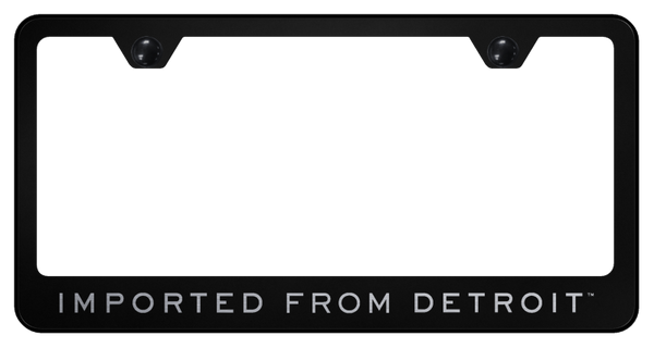 Chrysler Imported From Detroit Stainless Steel Frame - Etched Black License Plate Frame - LF.IFD.EB