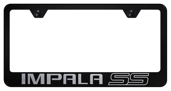 Chevrolet Impala SS Black Laser Etched Standard License Frame - LF.IMPSS.EB