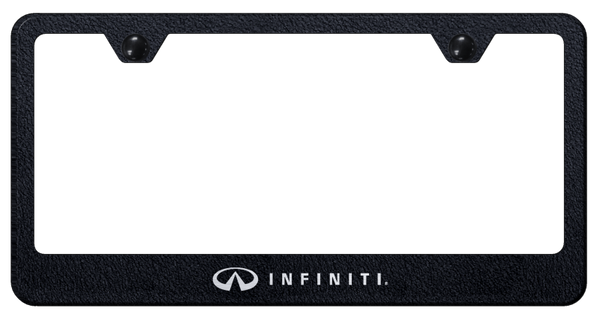 Infiniti Infiniti Stainless Steel Frame - Laser Etched Rugged Black License Plate Frame - LF.INF.ERB