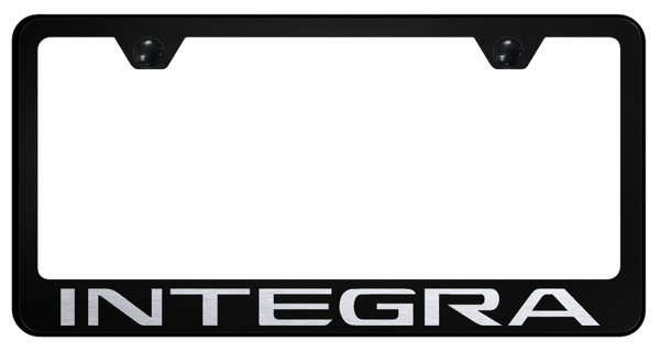 Acura Integra Stainless Steel Frame - Laser Etched Black License Plate Frame - LF.INT.EB