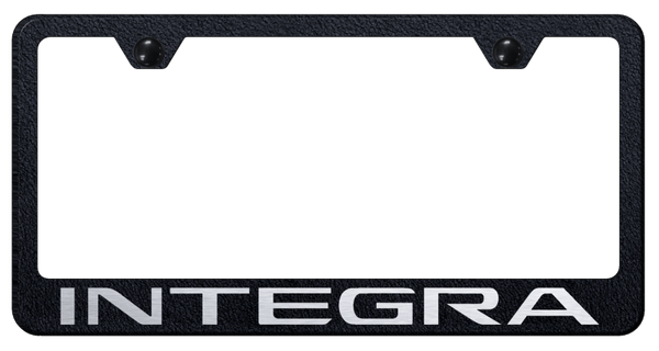 Acura Integra Stainless Steel Frame - Laser Etched Rugged Black License Plate Frame - LF.INT.ERB
