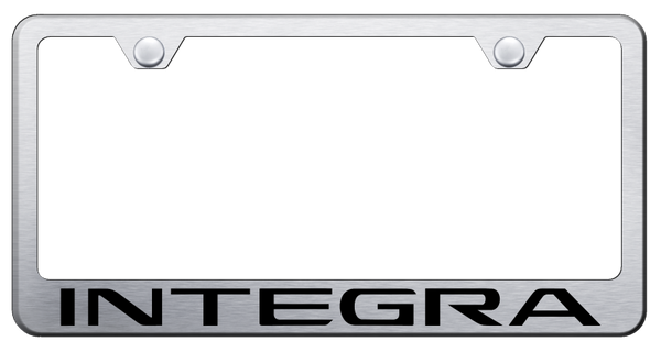 Acura Integra Stainless Steel Frame - Laser Etched Brushed License Plate Frame - LF.INT.ES