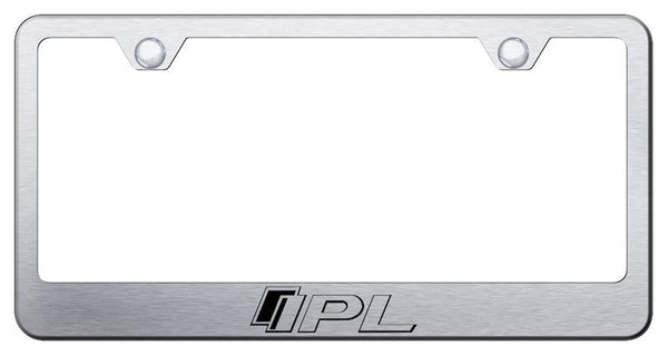 Infiniti IPL Brushed Stainless Steel Laser Etched Standard License Frame - LF.IPL.ES