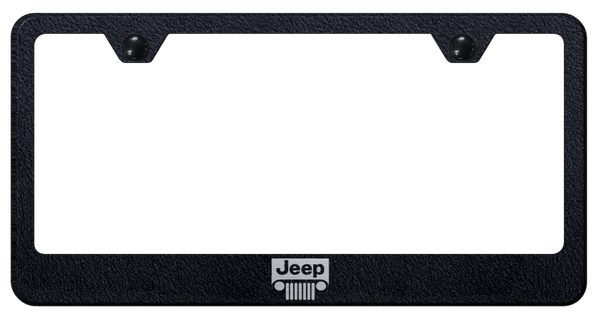 Jeep Jeep Grill Stainless Steel Frame - Laser Etched Rugged Black License Plate Frame - LF.JEEG.ERB