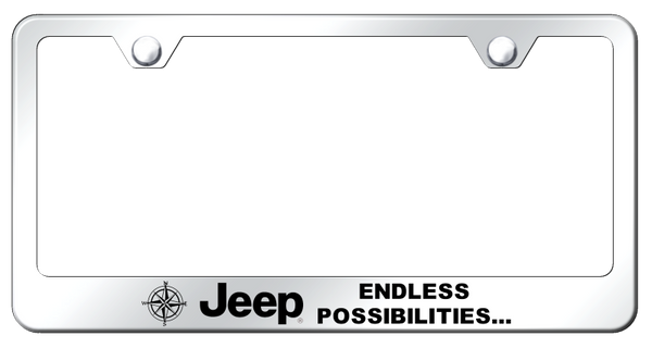 Jeep Jeep Endless Stainless Steel Frame - Laser Etched Mirrored License Plate Frame - LF.JEEPE.EC