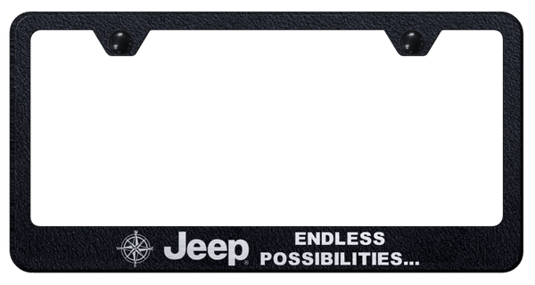 Jeep Jeep Endless Stainless Steel Frame - Etched Rugged Black License Plate Frame - LF.JEEPE.ERB