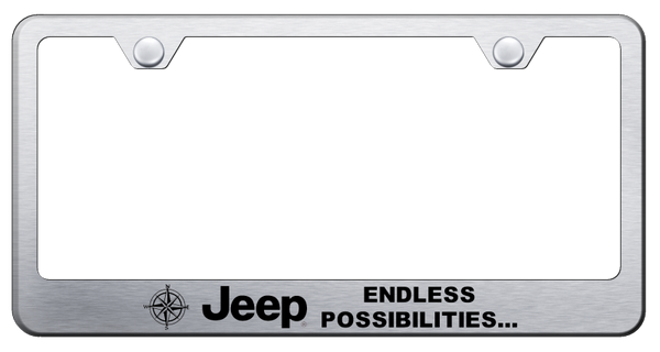 Jeep Jeep Endless Stainless Steel Frame - Laser Etched Brushed License Plate Frame - LF.JEEPE.ES