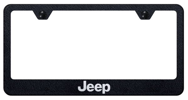 Jeep Jeep Stainless Steel Frame - Laser Etched Rugged Black License Plate Frame - LF.JEE.ERB