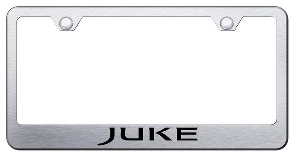 Nissan Juke Brushed Stainless Steel Laser Etched Standard License Frame - LF.JUKE.ES