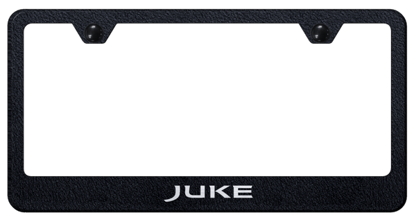 Nissan Juke Stainless Steel Frame - Laser Etched Rugged Black License Plate Frame - LF.JUKE.ERB