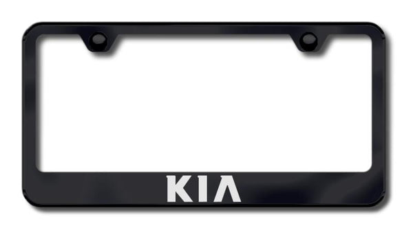 Kia Kia Black Laser Etched Standard License Frame - LF.KIA.EB