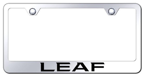 Nissan Leaf Chrome Laser Etched Standard License Frame - LF.LEAF.EC