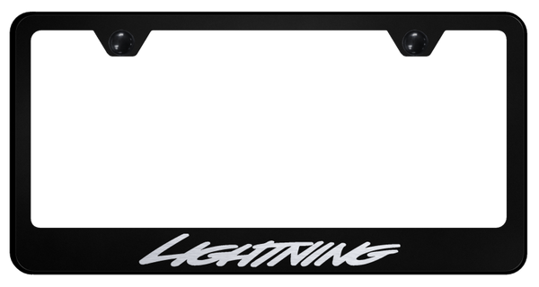 Ford Lightning Stainless Steel Frame - Laser Etched Black License Plate Frame - LF.LGT.EB