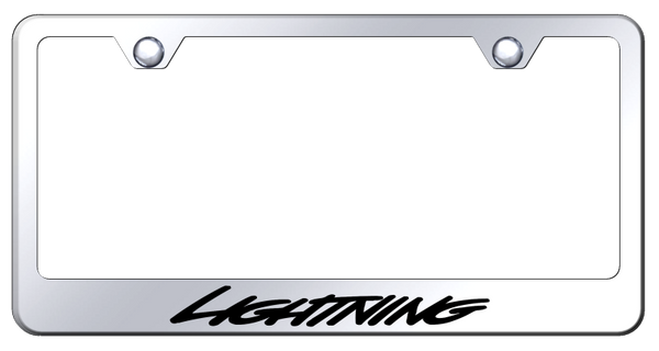 Ford Lightning Stainless Steel Frame - Laser Etched Mirrored License Plate Frame - LF.LGT.EC