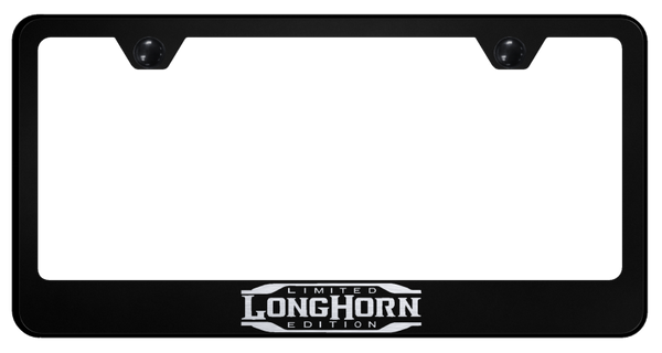 RAM Longhorn Limited Edition Stainless Frame - Etched Black License Plate Frame - LF.LHLE.EB