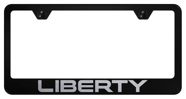 Jeep Liberty Black Laser Etched Standard License Frame - LF.LIB.EB